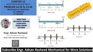 Deflection of beam  Macaulays method  Mechanics of materials RC Hibbeler [upl. by Yelrebmyk]