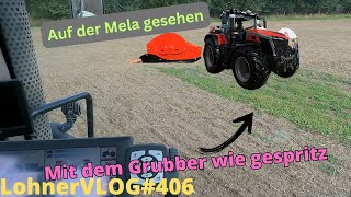 LohnerVLOG406 Kurz zur Mela Tehnos Butterfly und MF 9S425 I Mit dem Flachgrubber wie gespritzt [upl. by Oicatsana]