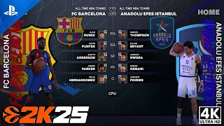 BARCELONA Maintains TOP Spot vs ANADOLU EFES  PS5 4K60 EUROLEAGUE 2K25 Realistic Gameplay [upl. by Ynabla281]