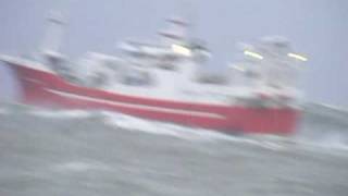 Pelagic Trawler Western Viking leaving a rough Peterheadmpg [upl. by Eixela]