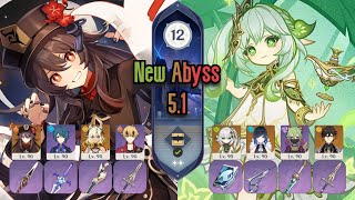 New Abyss HuTao Double Pyro and Nahida Hyperbloom  Spiral Abyss 51  Genshin Impact [upl. by Etnovahs]