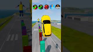 🚘CR7 vs Messi vs Mbappe Jump Challenge ⚽️ beamngdrive simulator shorts football messi cars [upl. by Euqcaj]