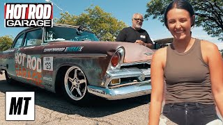 The Supercharged 55 Savoy Goes for the Big Tire Title at Roadkill Nights  Hot Rod Garage [upl. by Haiel502]