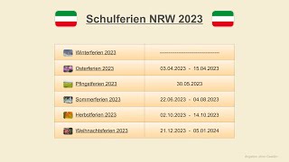 Schulferien NRW 2023 [upl. by Irtemed785]