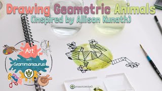 Art with Grammarsaurus  Monochromatic  Drawing Geometric Animals inspired by Allison Kunath [upl. by Schott]