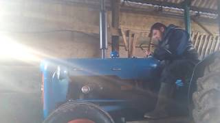 Fordson Dexta cold start 1c [upl. by Nnahgaem]