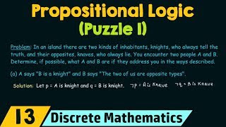 Propositional Logic − Puzzle 1 [upl. by Esidnac306]