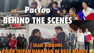 🤩 Manny Pacquiao Vs DK Yoo behind the scenes Boss Manny Pinagtripan nanaman si Sir Sean Gibbons 🤣 [upl. by Llednik]