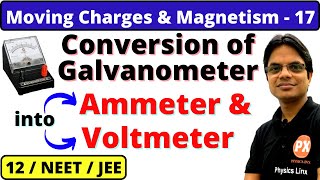 Moving Charges amp Magnetism 17 Conversion of Galvanometer into Ammeter and Voltmeter For 12NEETJEE [upl. by Anallij]