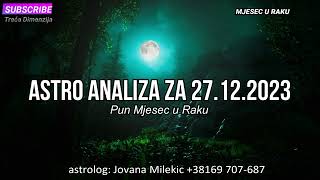 Astro Analiza za 27122023  U ljubavi smo romantični i skloni sanjarenju [upl. by Yrellav735]