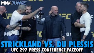 Heated Sean Strickland Gets Separated From Dricus Du Plessis During Faceoff  UFC 297 [upl. by Rapp229]