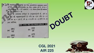 A varies directly as the positive square root of B and inversely as the cube of CIf A 15 when B27 [upl. by Nigel]