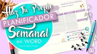 Cómo Hacer un Planificador Semanal En WORD [upl. by Derdlim]