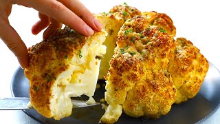 Garlic Butter Whole Roasted Cauliflower Recipe  Easy Recipe [upl. by Cairistiona13]