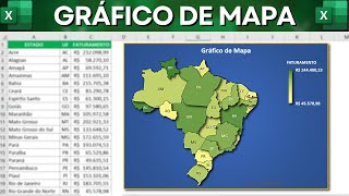 Como Fazer Gráfico de Mapa no Excel  Grafico Moderno e Bonito para Relatórios e Dashboards [upl. by Kazim54]