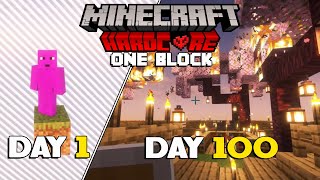 I Survived 100 Days on ONE BLOCK in Hardcore Minecraft [upl. by Ellett]