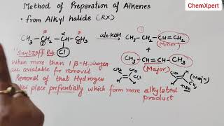 Methods of Preparation Of Alkene  Class 11 Chemistry Chapter 13 Hydrocarbons NCERT CBSE [upl. by Boynton]