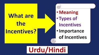 Incentives Meaning Types of incentives amp Importance of IncentivesUrduHindi [upl. by Oberon]