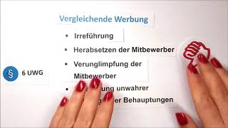 Lernvideo  UWG  Vergleichende Werbung [upl. by Anahsed]