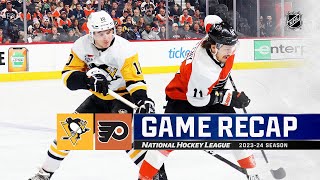 Penguins  Flyers 124  NHL Highlights 2023 [upl. by Grayce412]