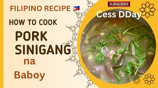 Pork Sinigang Recipe Sinigang Na Baboy  porkrecipe pinoyfood filipinofood [upl. by Aldercy]