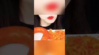 ASMR SPICY CARBONARA NOODLES amp SAUSAGE MUKBANG chineseseafood shorts [upl. by Adnalor227]