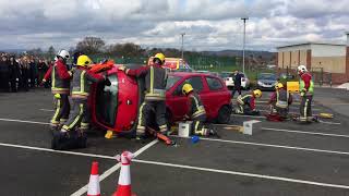 Fire Service cut Outwood Academy Students out of car in graphic demonstration [upl. by Stevenson131]