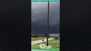 TORNADO Video out of Clewiston FL shows a very dark grey tornado hurricane milton [upl. by Tnert]