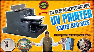 A3 UV printing machine Varnish printing Flatbed 1319 inch  Best Services 8377907080 [upl. by Pallaton]