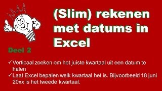 Excel  Datums in Excel  Deel 2 Bepalen van een kwartaal uit een datum in Excel Verticaal zoeken [upl. by Midan]