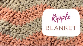 How to crochet a ripple blanket  Easy crochet tutorial [upl. by Honoria]