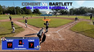 COMENT Vs BARTLET  10u MINORS BASEBALL eastlakebaseball [upl. by Marna725]