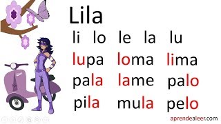 Silabas la le li lo lu  palabras con m p l para niños [upl. by Ennoryt]