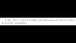 Linear Algebra Invertible Matrix [upl. by Shanta]