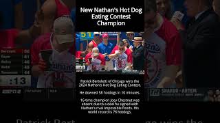 Patrick Bertoletti Wins the 2024 Nathans Hot Dog Eating Contest [upl. by Sculley782]