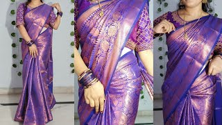 Banarasi heavy silk saree draping  how to drape heavy banarasi silk saree with perfect pleat [upl. by Avis556]