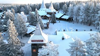 Santa Claus Village ☃️❄️🎅 First snow amp winter arrive at Arctic Circle Lapland Father Christmas [upl. by Amorete]