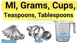 Baking Conversion Chart  Ml  Grams  Cups  Tablespoon  Teaspoon [upl. by Fleeta532]