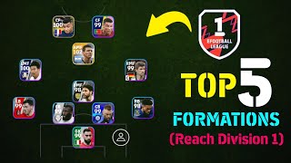 Top 5 Best Formation To Reach Division 1 eFootball 2024 Mobile  4132 Still Available🤔 [upl. by Lifton]