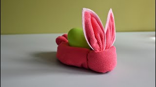 How to make TOWEL BUNNY a simple washcloth bunny gift towel animal the idea for Easter Creation [upl. by Accire]