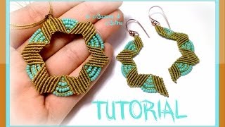 Tutorial Orecchini Ciondolo LOTUS Fiore Micro Macramè  Filo Super Lon e Perline Rocailles [upl. by Lenoj932]