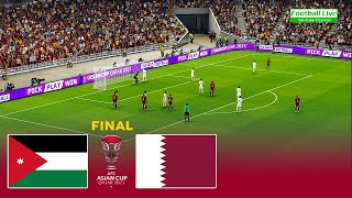 الأردن ضد قطر  نهائي كأس آسيا 2024 مباراة كاملة  محاكاة لعبة فيديو [upl. by Aneret]