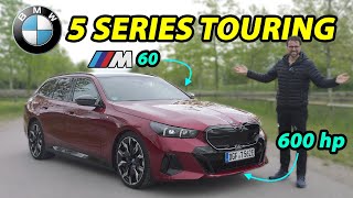 allnew BMW 5 Series Touring driving REVIEW i5 M60 [upl. by Eerdua436]