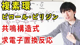 【大学の有機化学】共鳴構造式で考えるベンゼン・複素環の配向性と求電子・求核置換反応 [upl. by Iniretake]