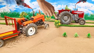 Top the most creative science project  Massey Ferguson 385 tractor  mini tractor MF 385 working [upl. by Noraj189]