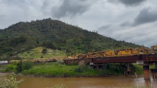 DL 9659 ETM 567 with Train WT16 crossing Mangawara stream bridge Taupiri North Island Main Trunk [upl. by Alon]