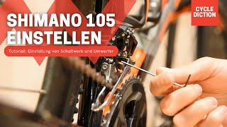 Shimano 105 richtig einstellen  Schaltwerk und Umwerfer einstellen  R7000 [upl. by Sukul734]