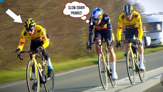 The INSANE Jumbo Visma Team Attack  Paris Nice 2022 Stage 1  Roglic Wout van Aert Laporte [upl. by Mellar]