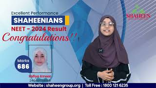 Rafiya Ameen Scores 686 in NEET 2024  Shaheen PU College  Outstanding Achievement [upl. by Ecidnak553]