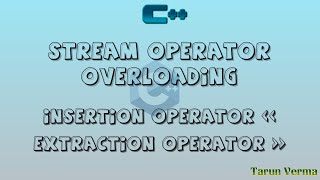 how to overload stream operators in c  overloading insertion and extraction operator [upl. by Farhi293]